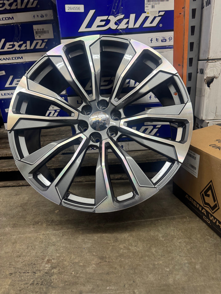 26x10 GunMetal Machined Rep204 6X139.7 6x5.5 FITS CADILLAC ESCALADE DENALI YUKON CHEVY SILVERADO TAHOE SUBURBAN INFINITY QX80 DODGE RAM 1500 JEEP WAGONEER NISSAN TITAN