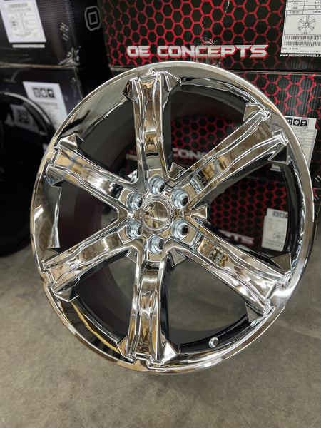 22" Ford F150, Expedition and Lincoln FD06 F150 Stealth Style Rep Wheels in Chrome