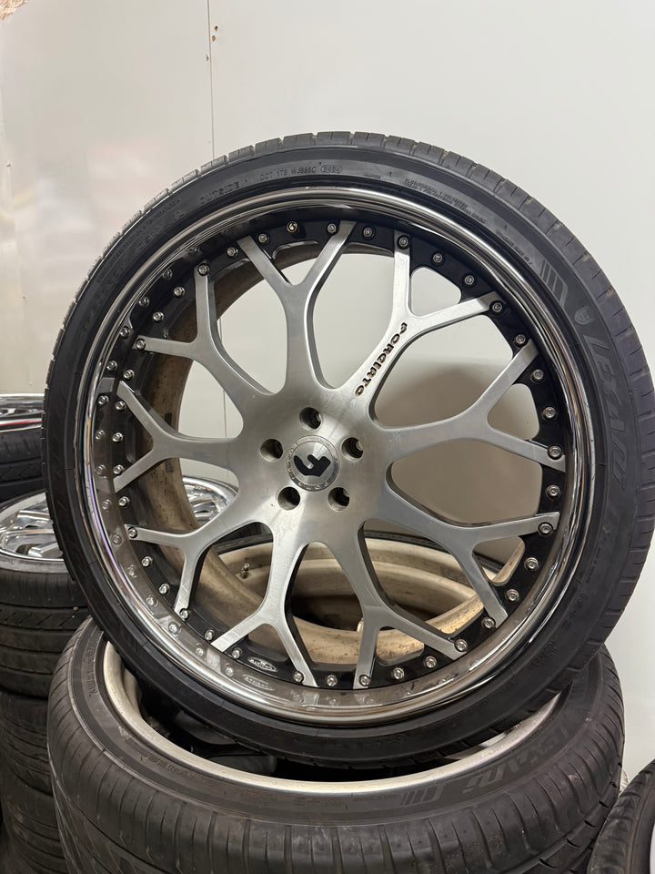 24" MACHINED FORGIATO'S W/ GLOSS BLACK RING 5X112 WILL FIT AUDI Q7 Q8 SQ8 RSQ8 MERCEDES GLS EQS G-CLASS GLE