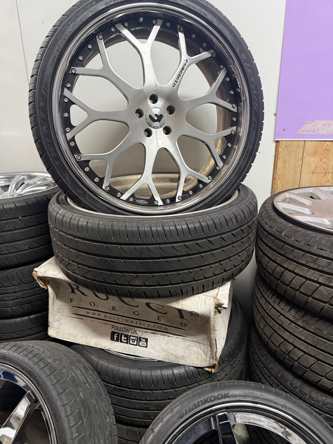 24" MACHINED FORGIATO'S W/ GLOSS BLACK RING 5X112 WILL FIT AUDI Q7 Q8 SQ8 RSQ8 MERCEDES GLS EQS G-CLASS GLE