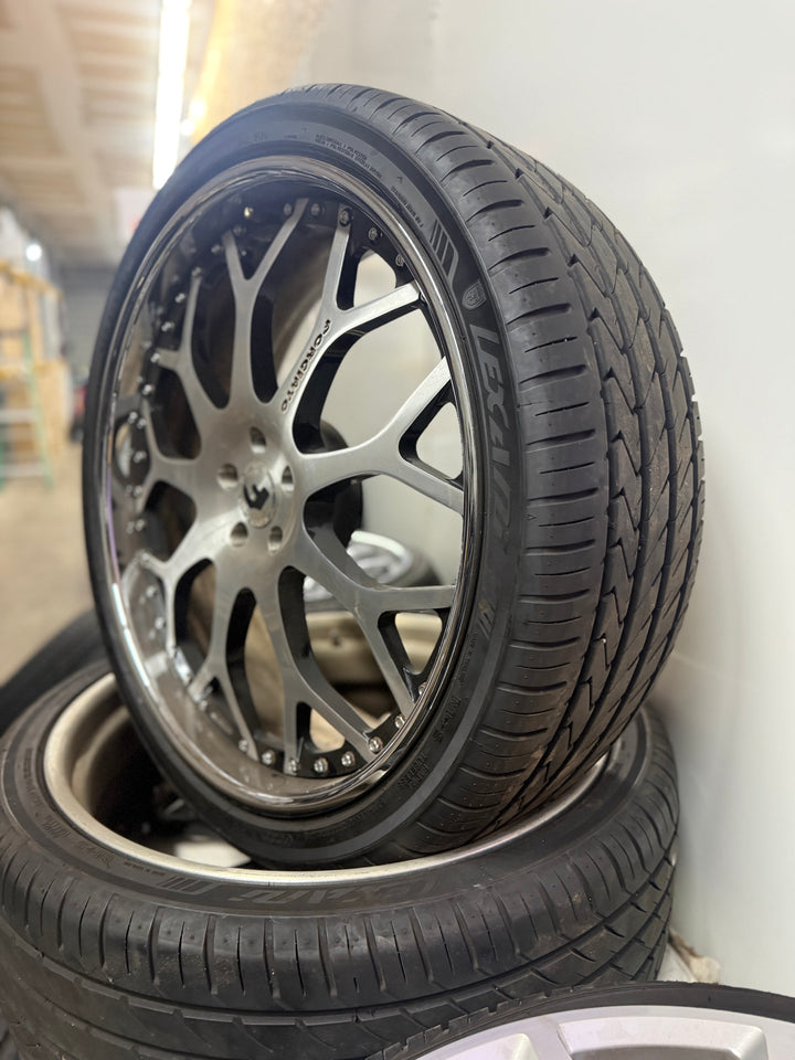 24" MACHINED FORGIATO'S W/ GLOSS BLACK RING 5X112 WILL FIT AUDI Q7 Q8 SQ8 RSQ8 MERCEDES GLS EQS G-CLASS GLE