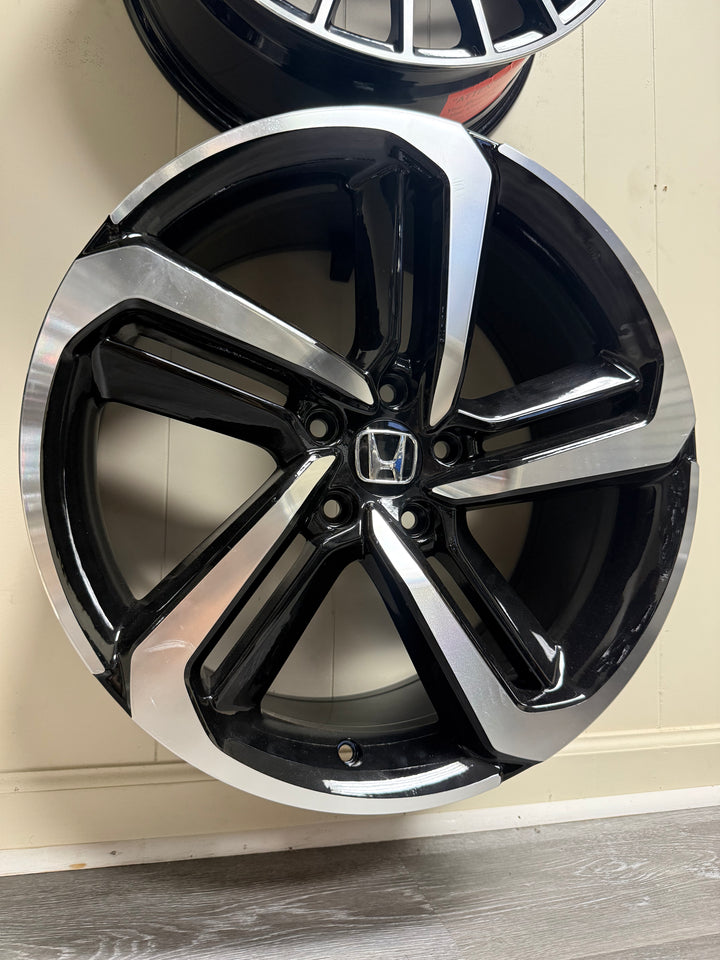 18” 19” 20” 22” HONDA STYLE W315 WHEELS 5x114.3 GLOSS BLACK MACHINE FOR HONDA ACCORD CIVIC CROSSTOUR CRV