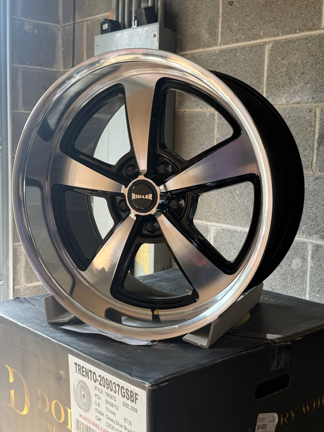 Ridler 652 Black Machined Face and Lip FITS 5 LUG GMC YUKON CHEVY SUBURBAN SIERRA 1500 C10 OBS TAHOE BUBBLE &amp; DONK CAPRICE IMPALA