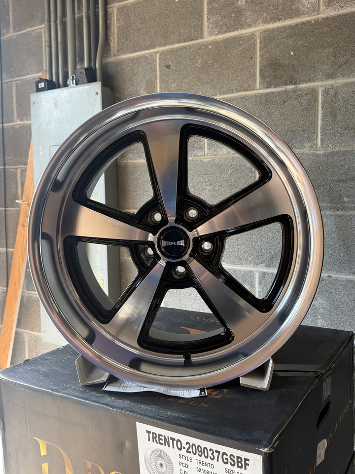 Ridler 652 Black Machined Face and Lip FITS 5 LUG GMC YUKON CHEVY SUBURBAN SIERRA 1500 C10 OBS TAHOE BUBBLE &amp; DONK CAPRICE IMPALA