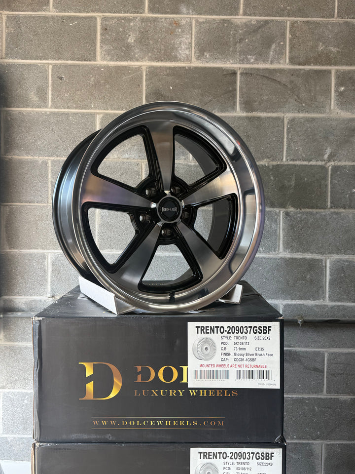 Ridler 652 Black Machined Face and Lip FITS 5 LUG GMC YUKON CHEVY SUBURBAN SIERRA 1500 C10 OBS TAHOE BUBBLE &amp; DONK CAPRICE IMPALA