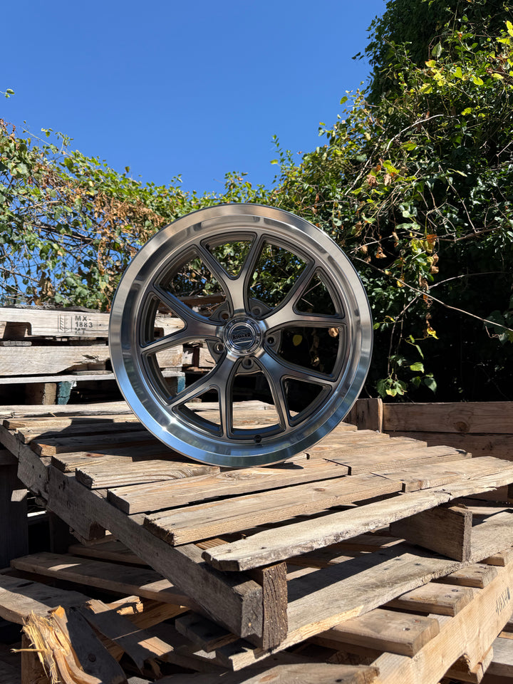 20" Ridler 661 Gloss Grey With Diamond Cut Face And Lip FITS 5 LUG GMC YUKON CHEVY SUBURBAN SIERRA 1500 C10 OBS TAHOE BUBBLE &amp; DONK CAPRICE IMPALA