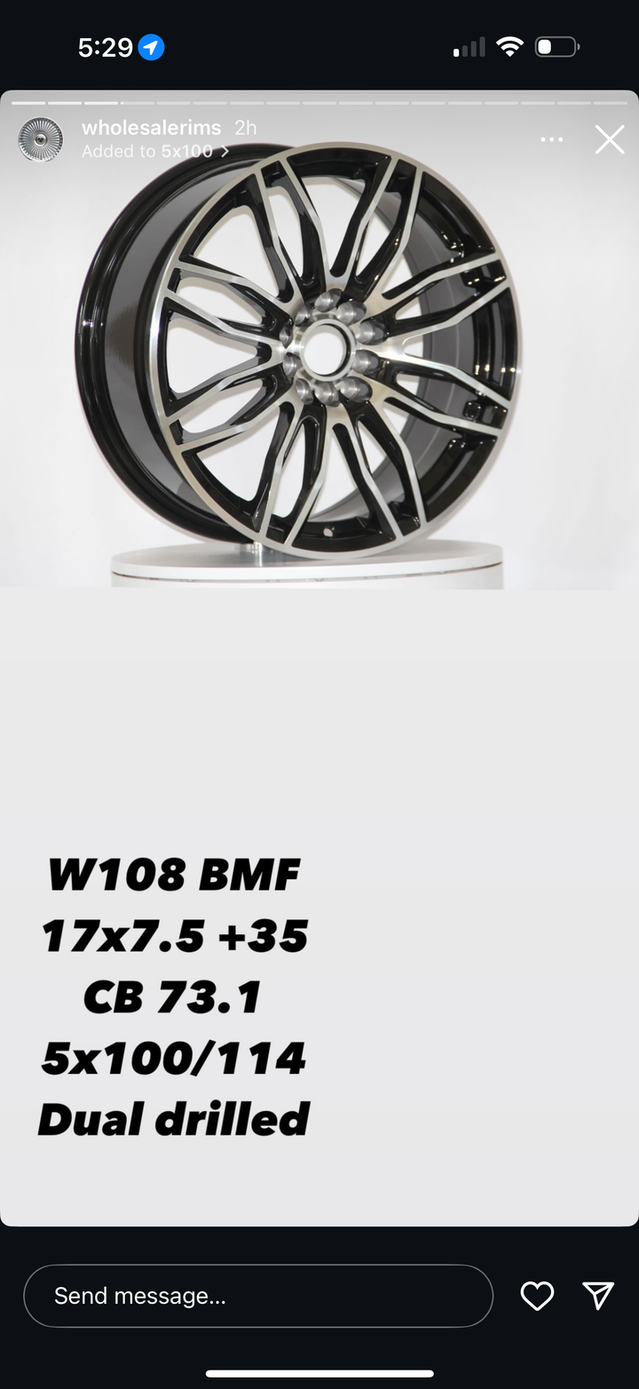 17" 5x4.5 high offset