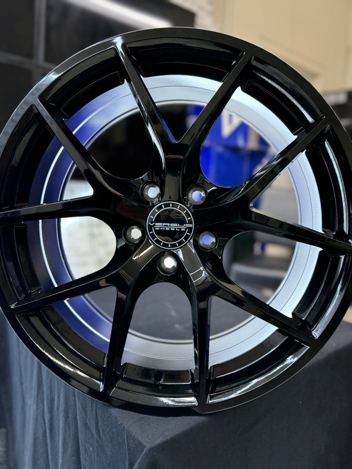 18" 5x114.3 Versus VS263 BLACK FOR FORD MUSTANG KIA STINGER K5 TOYOTA CAMRY AVALON LEXUS ES GS IS300 IS350 LS400 RX300 NISSAN 350Z 370Z GENESIS G70 G80 G90