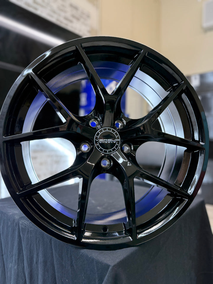 18" 5x114.3 Versus VS263 BLACK FOR FORD MUSTANG KIA STINGER K5 TOYOTA CAMRY AVALON LEXUS ES GS IS300 IS350 LS400 RX300 NISSAN 350Z 370Z GENESIS G70 G80 G90