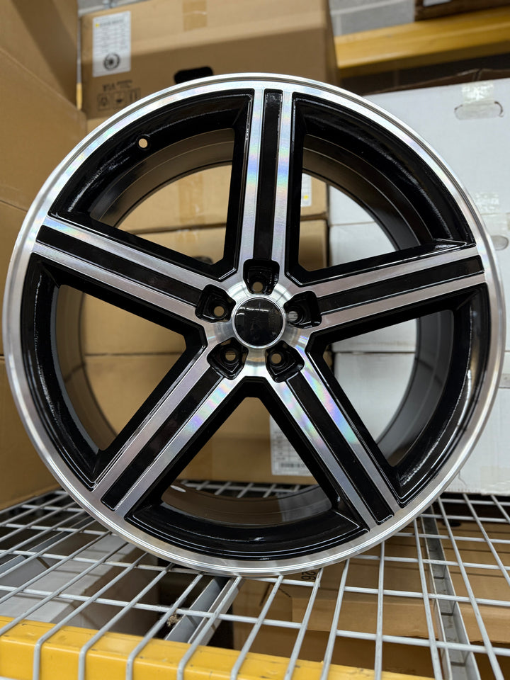 22” Iroc Wheels 5102 BLACK & MACHINE 5x5 5x127 FITS CHEVY TRUCK OBS 1990s BUBBLE CAPRICE IMPALA
