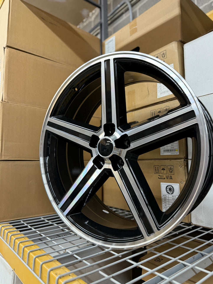 22” Iroc Wheels 5102 BLACK & MACHINE 5x5 5x127 FITS CHEVY TRUCK OBS 1990s BUBBLE CAPRICE IMPALA