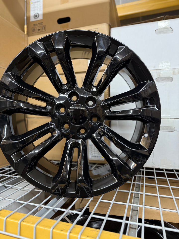 22" G08 , Split 7, Gloss Black REPS 6X139.7 6x5.5 FITS CADILLAC ESCALADE DENALI YUKON CHEVY SILVERADO TAHOE SUBURBAN INFINITY QX80 DODGE RAM 1500 JEEP WAGONEER NISSAN TITAN