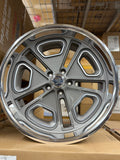 18"/20" Staggered Resto DelRay R102 Texture Gun Metal Center Milled Window Diamond Cut Lip