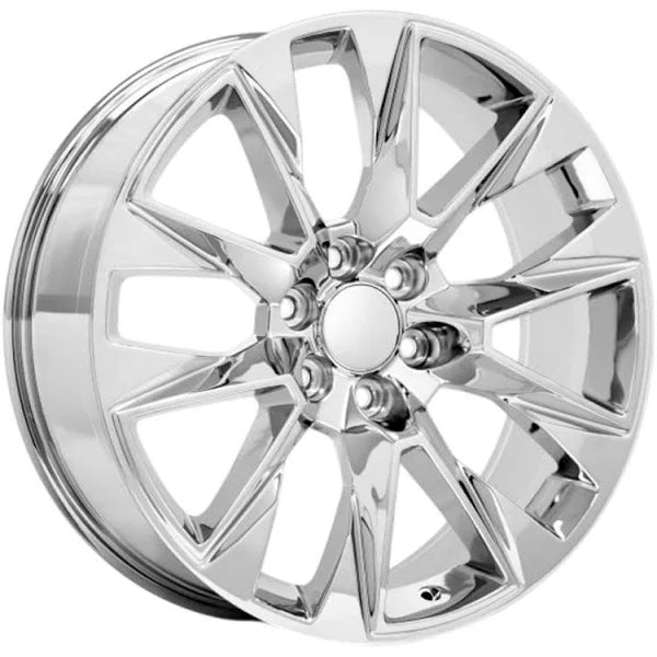 24" Chrome REPS  6X139.7 6x5.5 FITS CADILLAC ESCALADE DENALI YUKON CHEVY SILVERADO TAHOE SUBURBAN INFINITY QX80 DODGE RAM 1500 JEEP WAGONEER NISSAN TITAN