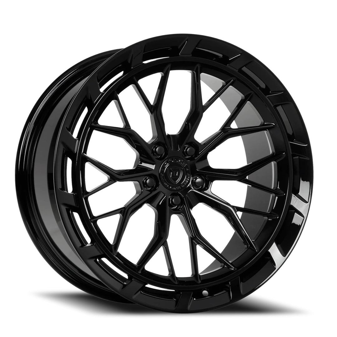 19"/ 20" Combo wheels for 2020^ C8 Corvette in Gloss Black, Black &amp; Machine, 2 tone , black and Red