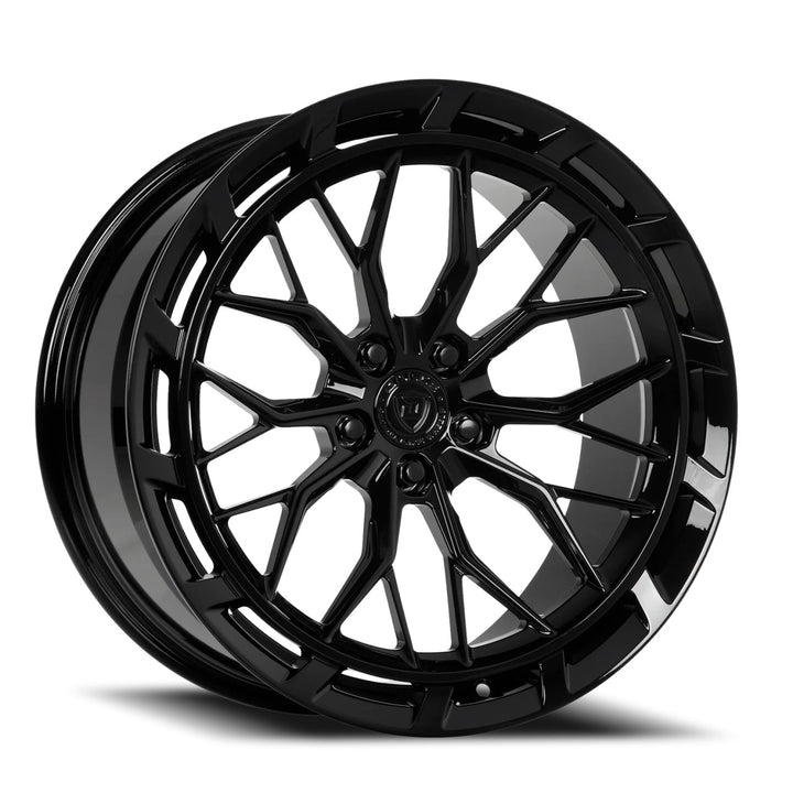 19"/ 20" Combo wheels for 2020^ C8 Corvette in Gloss Black, Black &amp; Machine, 2 tone , black and Red
