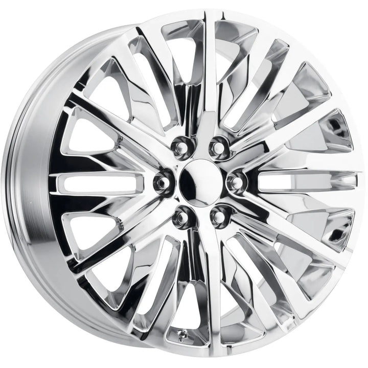 24" Chrome REPS  6X139.7 6x5.5 FITS CADILLAC ESCALADE DENALI YUKON CHEVY SILVERADO TAHOE SUBURBAN INFINITY QX80 DODGE RAM 1500 JEEP WAGONEER NISSAN TITAN