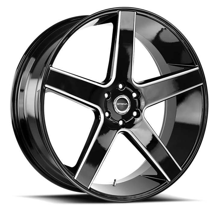 24" Black and Machined 6X139.7 6x5.5 FITS CADILLAC ESCALADE DENALI YUKON CHEVY SILVERADO TAHOE SUBURBAN INFINITY QX80 DODGE RAM 1500 JEEP WAGONEER NISSAN TITAN