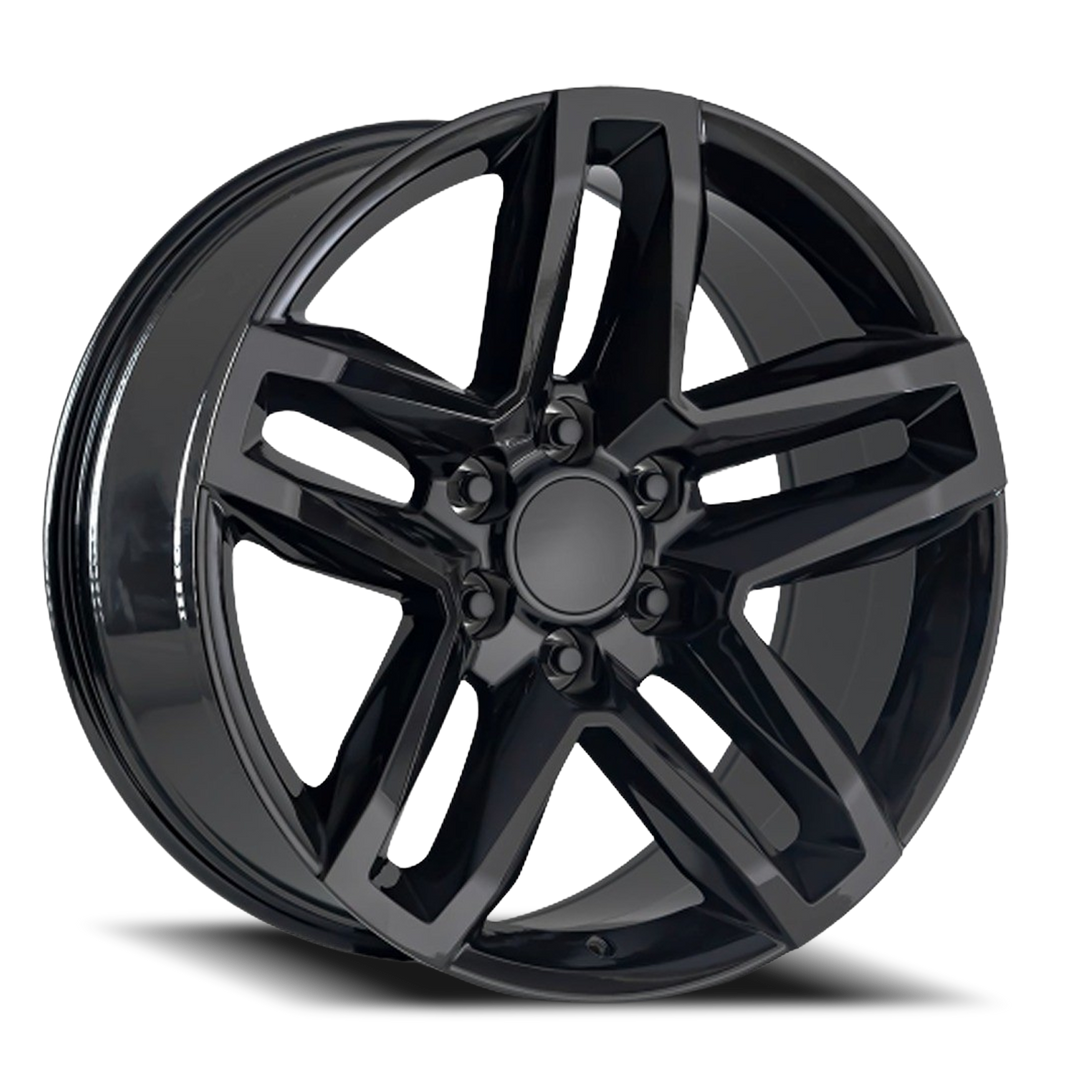 22" 6x139.7 Black 6X139.7 6x5.5 FITS CADILLAC ESCALADE DENALI YUKON CHEVY SILVERADO TAHOE SUBURBAN INFINITY QX80 DODGE RAM 1500 JEEP WAGONEER NISSAN TITAN