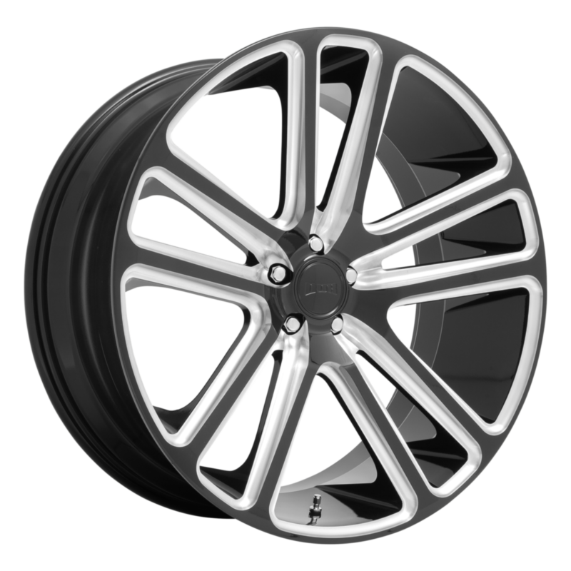 24" Black and Machined 6X139.7 6x5.5 FITS CADILLAC ESCALADE DENALI YUKON CHEVY SILVERADO TAHOE SUBURBAN INFINITY QX80 DODGE RAM 1500 JEEP WAGONEER NISSAN TITAN