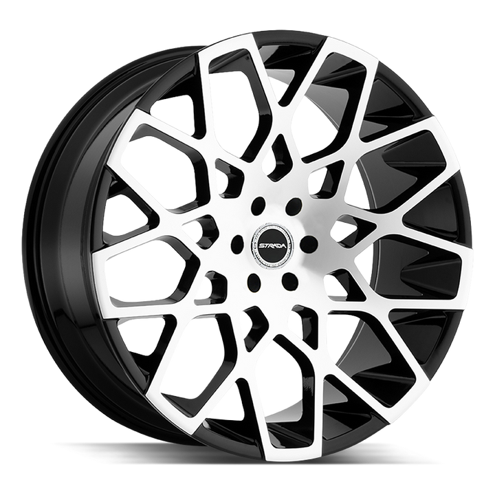 24" Black and Machined 6X139.7 6x5.5 FITS CADILLAC ESCALADE DENALI YUKON CHEVY SILVERADO TAHOE SUBURBAN INFINITY QX80 DODGE RAM 1500 JEEP WAGONEER NISSAN TITAN