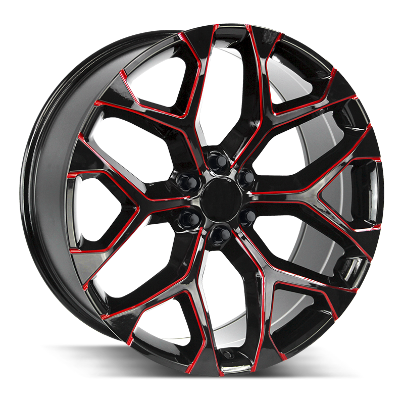 24" SNOWFLAKE REP 6X139.7 6x5.5 FITS CADILLAC ESCALADE DENALI YUKON CHEVY SILVERADO TAHOE SUBURBAN INFINITY QX80 DODGE RAM 1500 JEEP WAGONEER NISSAN TITAN
