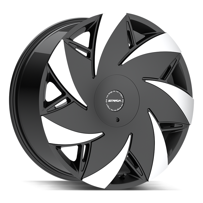24" Black and Machined 6X139.7 6x5.5 FITS CADILLAC ESCALADE DENALI YUKON CHEVY SILVERADO TAHOE SUBURBAN INFINITY QX80 DODGE RAM 1500 JEEP WAGONEER NISSAN TITAN