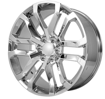 26" Chrome REPS 6X139.7 6x5.5 FITS CADILLAC ESCALADE DENALI YUKON CHEVY SILVERADO TAHOE SUBURBAN INFINITY QX80 DODGE RAM 1500 JEEP WAGONEER NISSAN TITAN