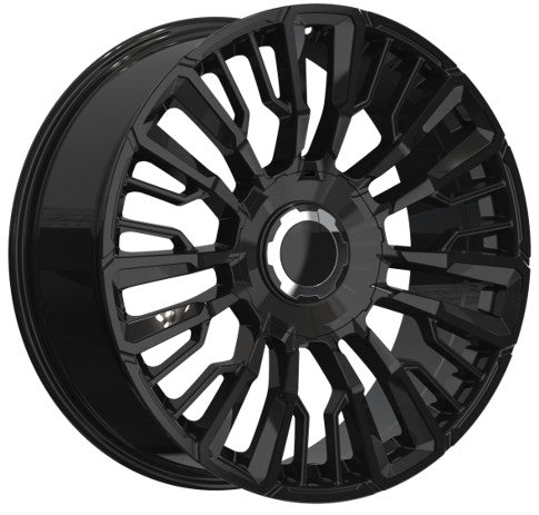 22" 6x139.7 Black 6X139.7 6x5.5 FITS CADILLAC ESCALADE DENALI YUKON CHEVY SILVERADO TAHOE SUBURBAN INFINITY QX80 DODGE RAM 1500 JEEP WAGONEER NISSAN TITAN