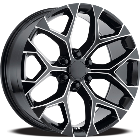 24" SNOWFLAKE REP 6X139.7 6x5.5 FITS CADILLAC ESCALADE DENALI YUKON CHEVY SILVERADO TAHOE SUBURBAN INFINITY QX80 DODGE RAM 1500 JEEP WAGONEER NISSAN TITAN