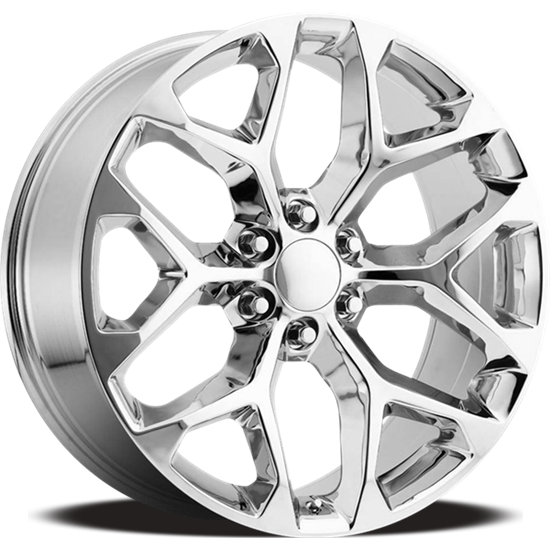 24" SNOWFLAKE REP 6X139.7 6x5.5 FITS CADILLAC ESCALADE DENALI YUKON CHEVY SILVERADO TAHOE SUBURBAN INFINITY QX80 DODGE RAM 1500 JEEP WAGONEER NISSAN TITAN