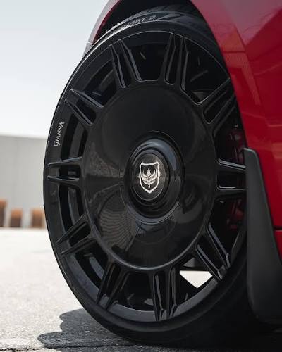 20" Gianna Mercedes Benz wheels Staggered in black and machine with XL caps - S550, S580, E Class, CLS, SL