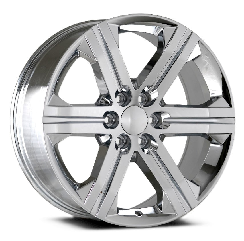 24" Chrome REPS  6X139.7 6x5.5 FITS CADILLAC ESCALADE DENALI YUKON CHEVY SILVERADO TAHOE SUBURBAN INFINITY QX80 DODGE RAM 1500 JEEP WAGONEER NISSAN TITAN