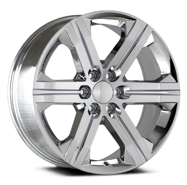 24" Chrome REPS  6X139.7 6x5.5 FITS CADILLAC ESCALADE DENALI YUKON CHEVY SILVERADO TAHOE SUBURBAN INFINITY QX80 DODGE RAM 1500 JEEP WAGONEER NISSAN TITAN