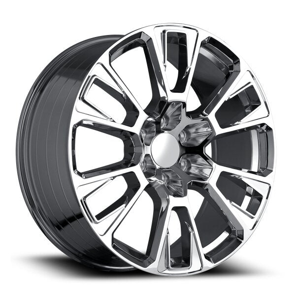 22" Chrome REPS  6X139.7 6x5.5 FITS CADILLAC ESCALADE DENALI YUKON CHEVY SILVERADO TAHOE SUBURBAN INFINITY QX80 DODGE RAM 1500 JEEP WAGONEER NISSAN TITAN