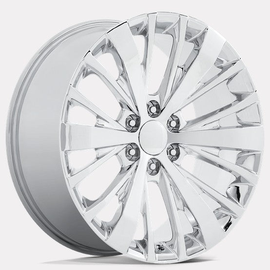 22" Chrome REPS  6X139.7 6x5.5 FITS CADILLAC ESCALADE DENALI YUKON CHEVY SILVERADO TAHOE SUBURBAN INFINITY QX80 DODGE RAM 1500 JEEP WAGONEER NISSAN TITAN
