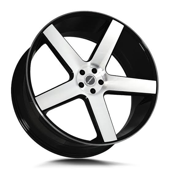 24" Black and Machined 6X139.7 6x5.5 FITS CADILLAC ESCALADE DENALI YUKON CHEVY SILVERADO TAHOE SUBURBAN INFINITY QX80 DODGE RAM 1500 JEEP WAGONEER NISSAN TITAN