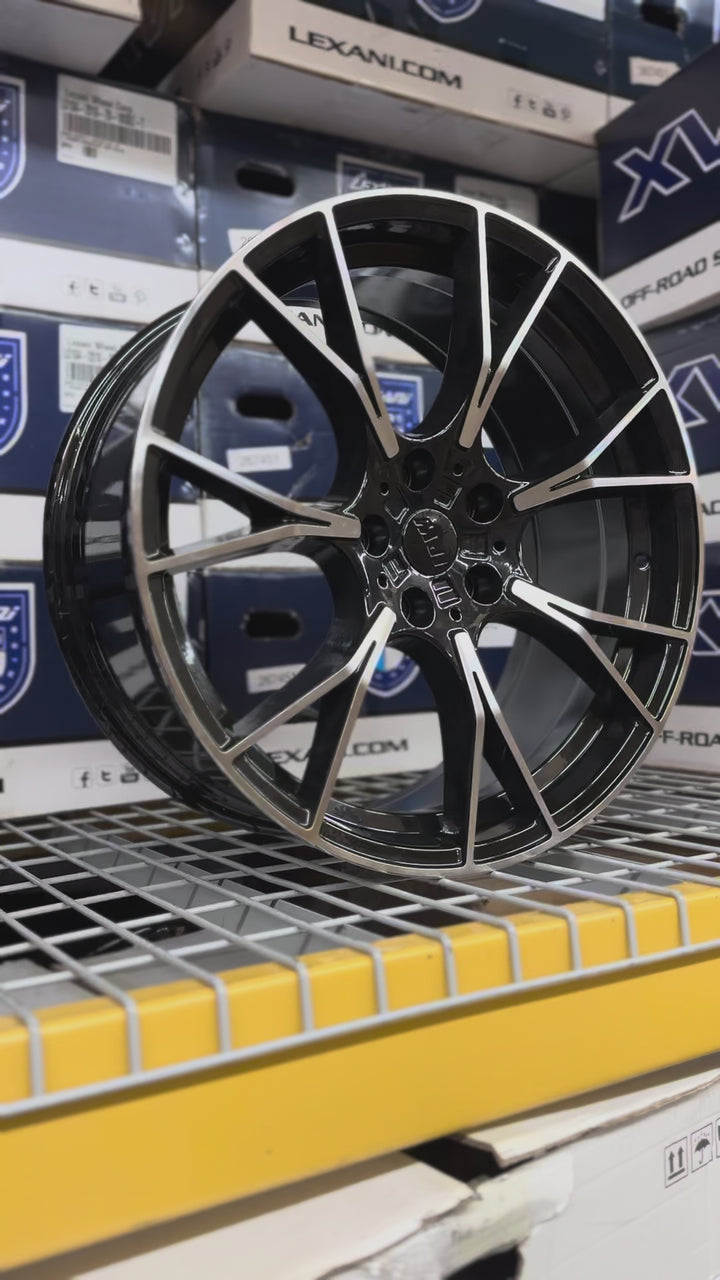 20" W712 WHEEL GLOSS BLACK & MACHINE 5x120 FOR CHEVROLET CAMARO SS CORVETTE CADILLAC CT5 CT6 ATS-V 2008-UP CTS CTSV BMW 3 5 6 2010^ 750 750LI X3