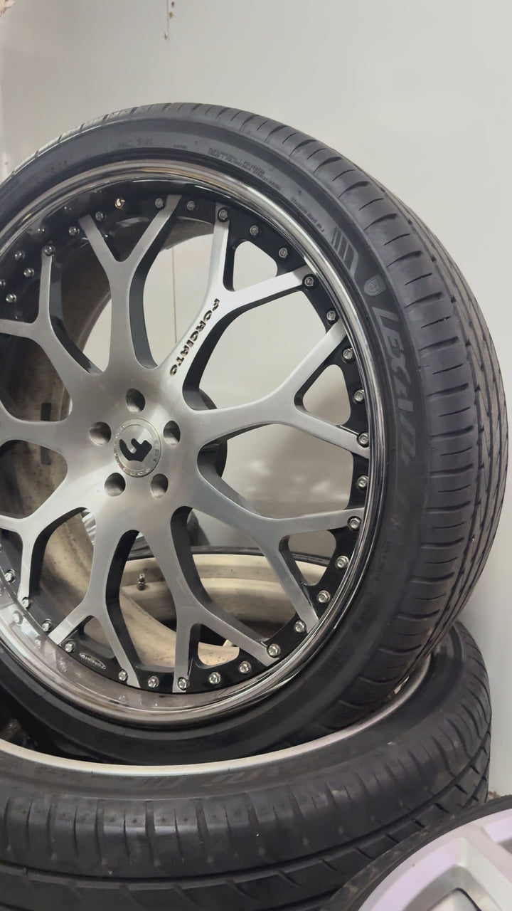 24" MACHINED FORGIATO'S W/ GLOSS BLACK RING 5X112 WILL FIT AUDI Q7 Q8 SQ8 RSQ8 MERCEDES GLS EQS G-CLASS GLE