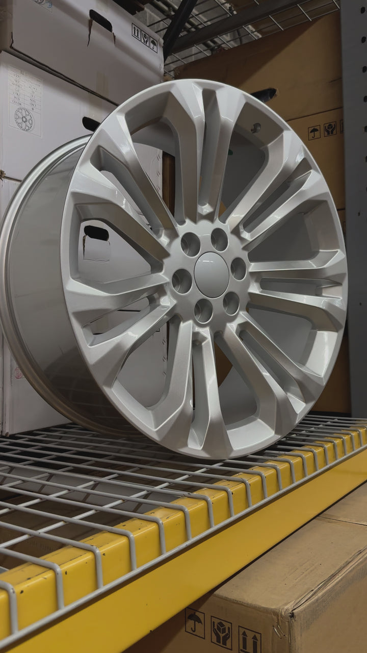 24" G08 Silver Reps, 6X139.7 6x5.5 FITS CADILLAC ESCALADE DENALI YUKON CHEVY SILVERADO TAHOE SUBURBAN INFINITY QX80 DODGE RAM 1500 JEEP WAGONEER NISSAN TITAN