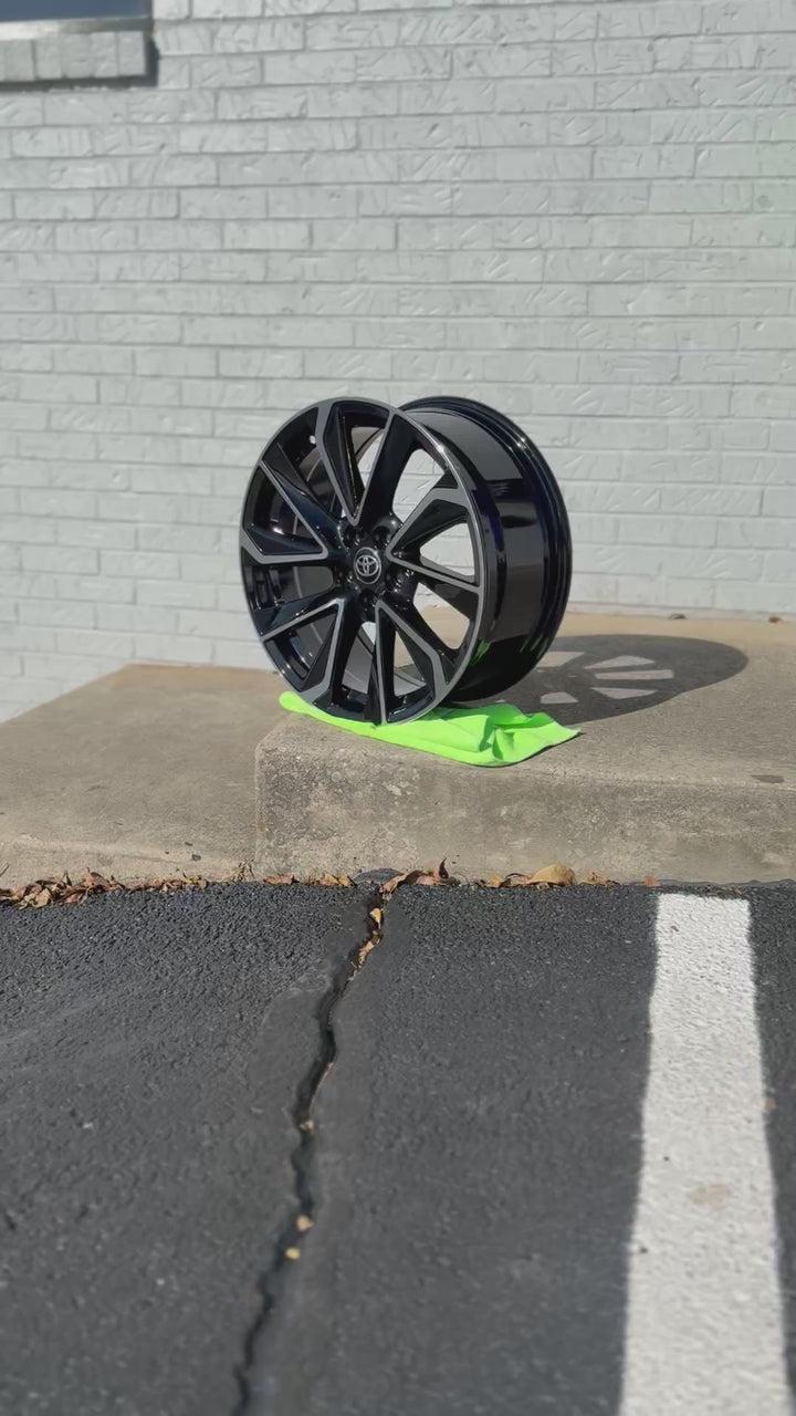 16” 17” 18" TOYOTA STYLE WHEELS W254 5x100 GLOSS BLACK MACHINE FOR TOYOTA COROLLA
