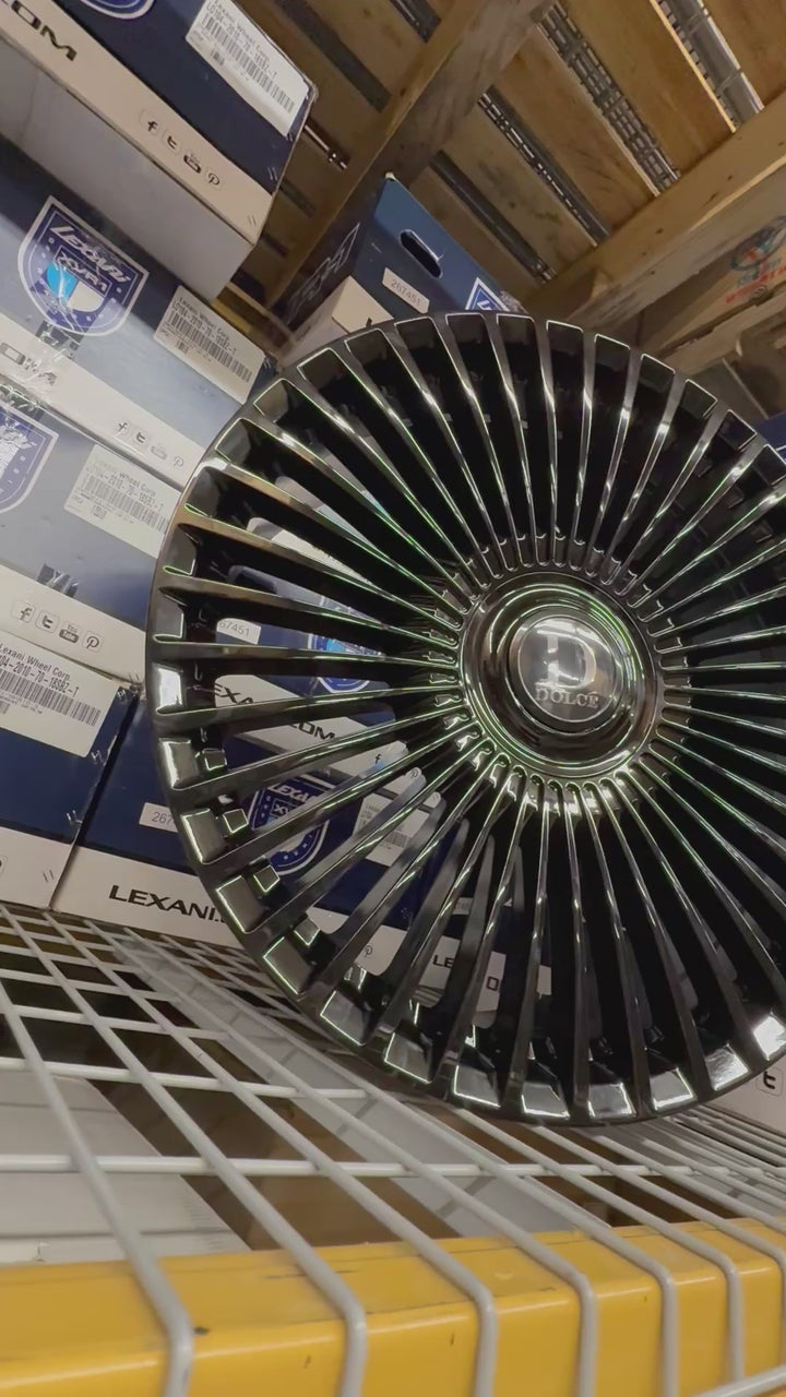 24” DOLCE TRENTO GLOSS BLACK (STAGGERED) FOR TESLA MODLE X MODEL S LEXUS LS LM LAND ROVER RANGE ROVER DODGE CHARGER SRT CHALLENGER CHRYSLER 300 CHEVY MALIBU CAPRICE CAMARO CADILLIAC CTS CT4-V. CT4 ATS BMW M2 M3 M4 M5 M6