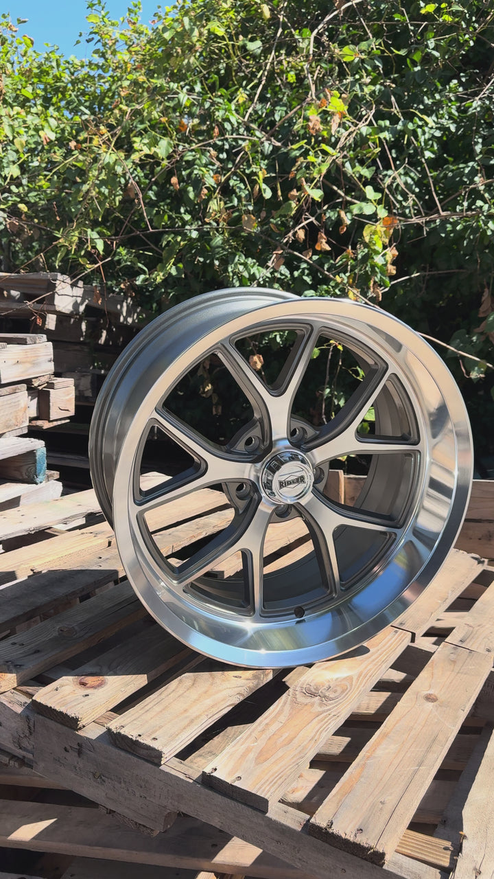 20" Ridler 661 Gloss Grey With Diamond Cut Face And Lip FITS 5 LUG GMC YUKON CHEVY SUBURBAN SIERRA 1500 C10 OBS TAHOE BUBBLE &amp; DONK CAPRICE IMPALA