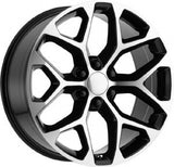 20" GM, Cadillac, Chevy SnowFlake Wheels in Gloss Black & Machine